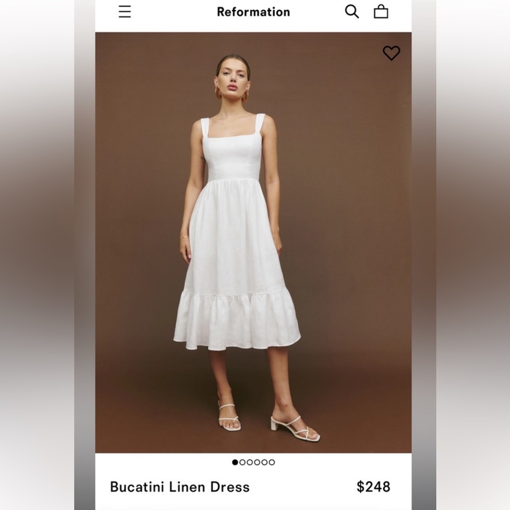 Reformation Linen Bucatini Dress Size 8